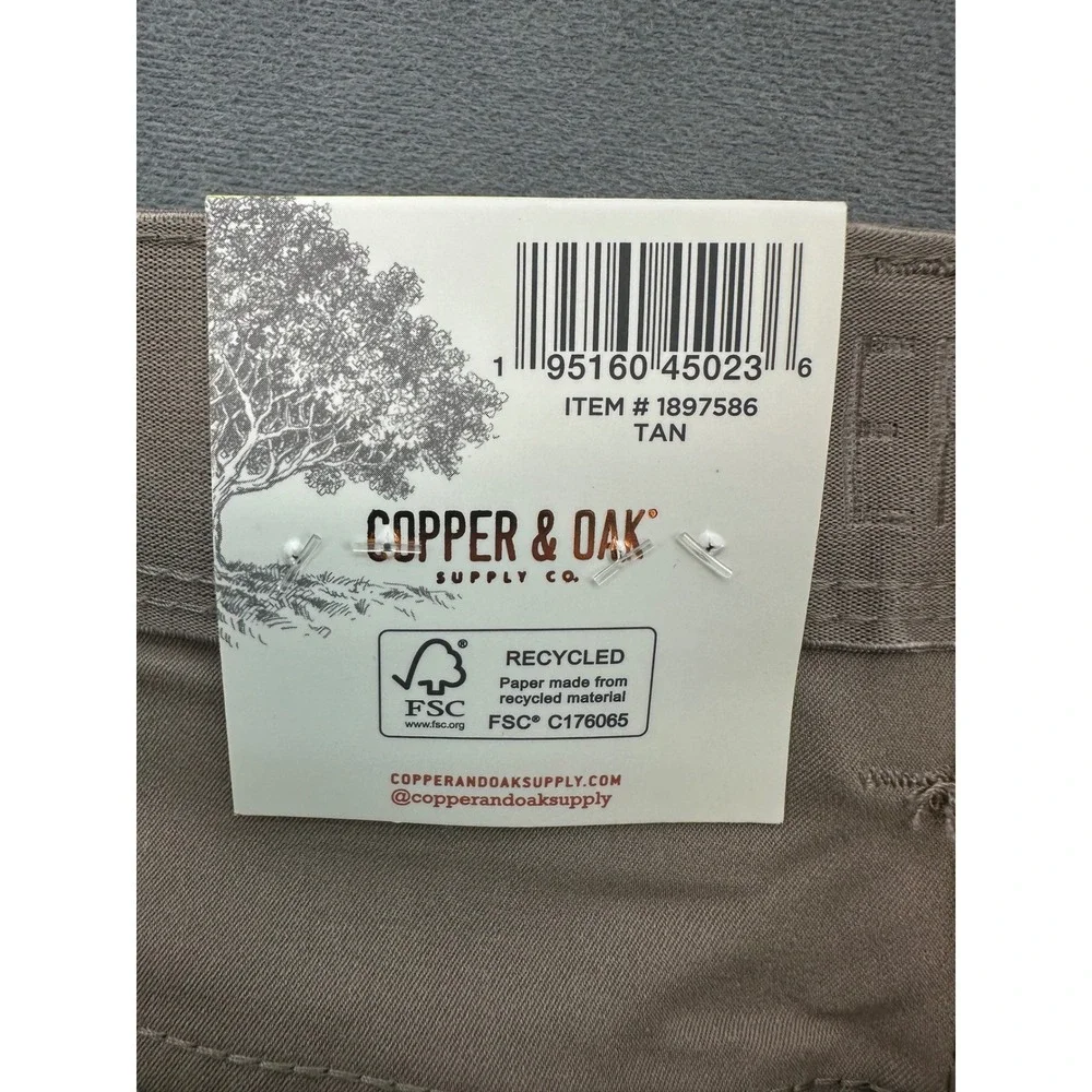 Copper Oak Supply Co Mens Tan Straight Leg Cargo Pants Size 32x32 100 Polyester